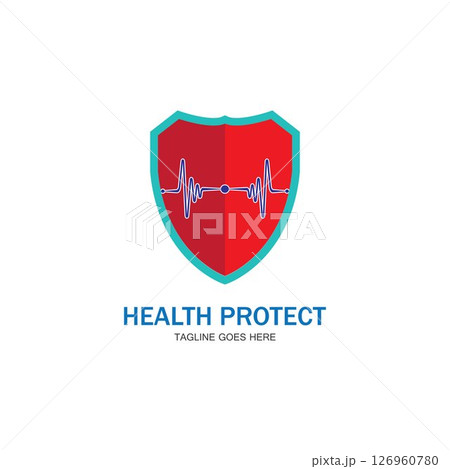 health protection with shield logo design vector template for medical or insurance company-vector health protection with shield logo design vector template for medical or insurance company-vector 126960780