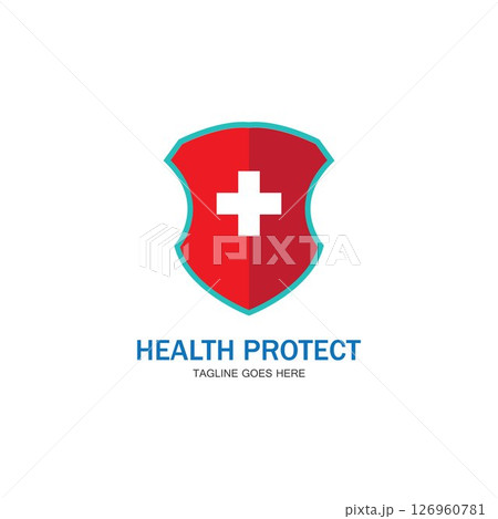 health protection with shield logo design vector template for medical or insurance company-vector health protection with shield logo design vector template for medical or insurance company-vector 126960781