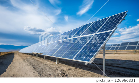 Solar panels on the spacous land 126960831