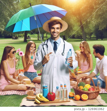 熱中症対策 熱中症注意 熱中症対策 熱中症注意 126961062