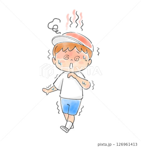 熱中症で倒れそうな子供 126961413