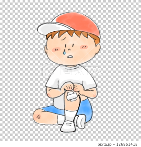 膝を怪我した男の子 126961418
