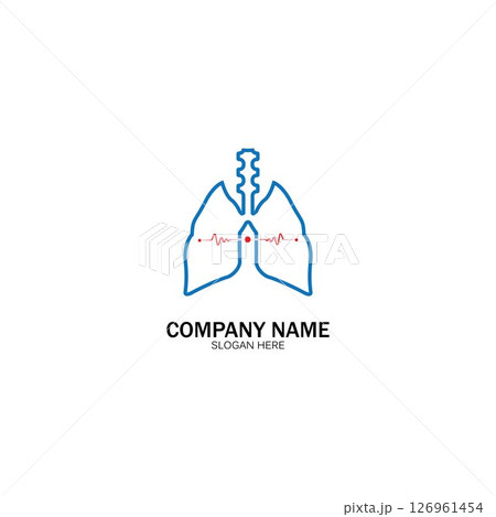 lung health and care logo template,emblem,design concept,creative symbol,icon,vector illustration. 126961454