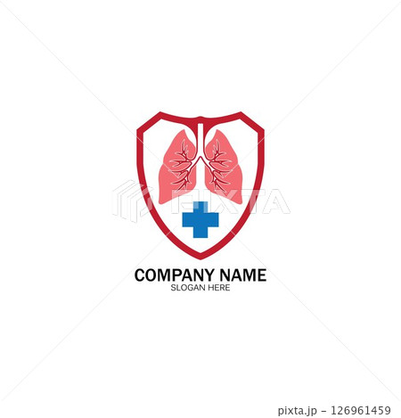 lung health and care logo template,emblem,design concept,creative symbol,icon,vector illustration. lung health and care logo template,emblem,design concept,creative symbol,icon,vector illustration. 126961459