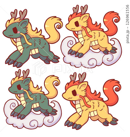 中国神話の麒麟セット 126961556