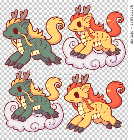 Chinese Mythology Kirin Set 126961556