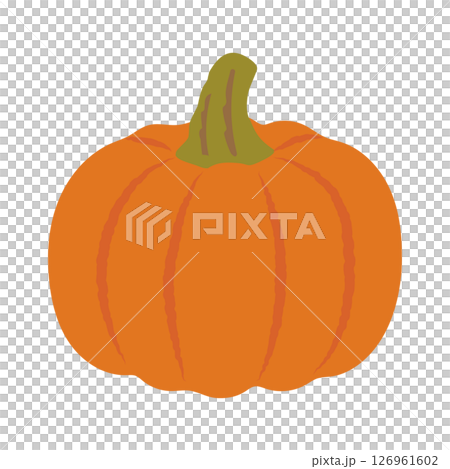 シンプルで可愛いかぼちゃのイラスト シンプルで可愛いかぼちゃのイラスト 126961602
