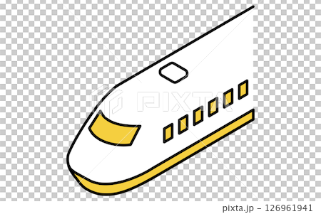 乗物アイコン、高速鉄道（先頭）のシンプルでかわいいアイソメトリックの線画アイコン 126961941