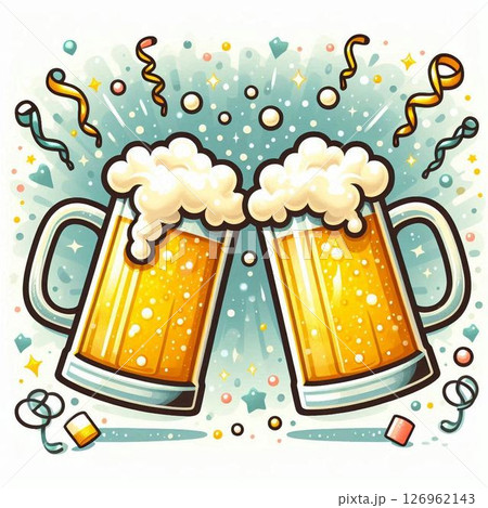 ジョッキに入ったビール 126962143