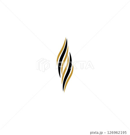 hair wave logo vector icon template - Vector 126962195