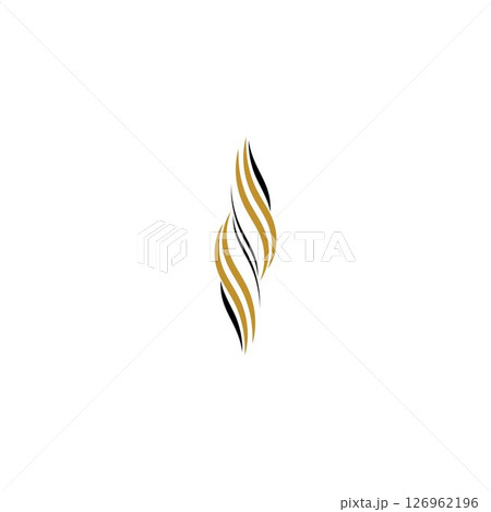 hair wave logo vector icon template - Vector 126962196