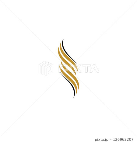 hair wave logo vector icon template - Vector 126962207