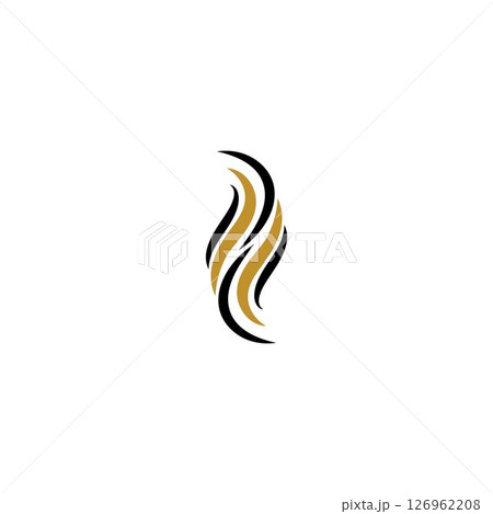 hair wave logo vector icon template - Vector 126962208