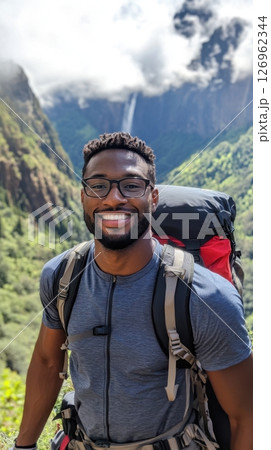 Explorer loves nature in hills Explorer loves nature in hills 126962344