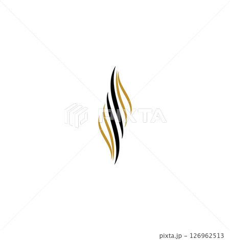 hair wave logo vector icon template - Vector hair wave logo vector icon template - Vector 126962513