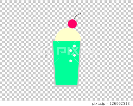 甜瓜奶油蘇打水圖示插圖 甜瓜奶油蘇打水圖示插圖 126962518