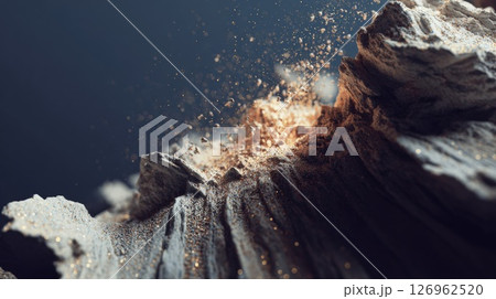 Exploding Particles Over a Rocky Surface 126962520