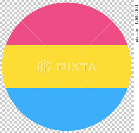 Pansexual Pride flag in circle shape isolated. Pansexual Pride flag in circle shape isolated. 126962611