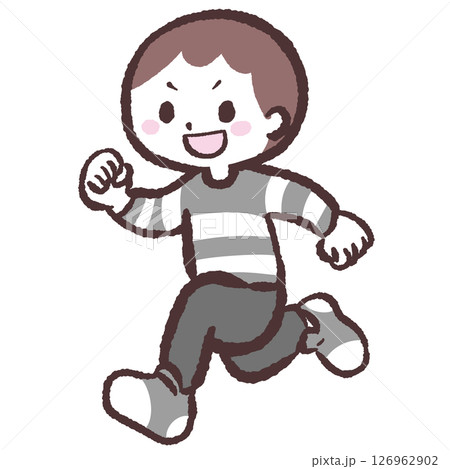 元気に走る子供のイラスト 元気に走る子供のイラスト 126962902