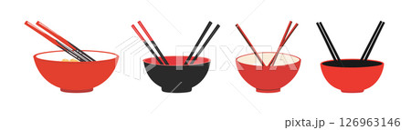 Noodle Bowls with Chopsticks Noodle Bowls with Chopsticks 126963146