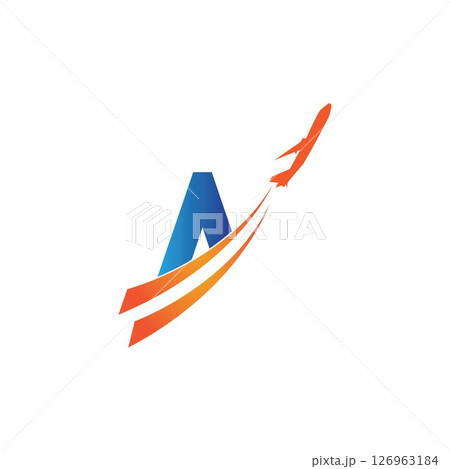 letter A Air travel logo design template-vector letter A Air travel logo design template-vector 126963184