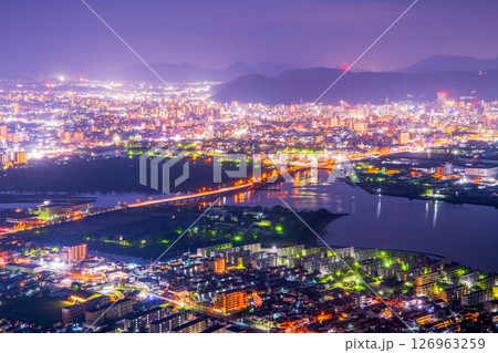 香川県 屋島 獅子の霊巌展望台からの夜景 香川県 屋島 獅子の霊巌展望台からの夜景 126963259