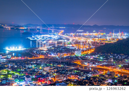 香川県　丸亀市　青ノ山望台からの夜景 126963262