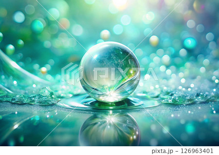 soap bubbles on blue background 126963401