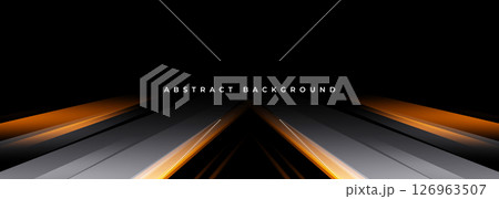 Black and orange modern abstract background with gray and yellow glowing movement and high-speed light effect. Black and orange modern abstract background with gray and yellow glowing movement and high-speed light effect. 126963507