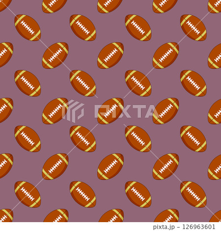 American football ball seamless pattern rugby ball background. 126963601