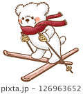 スキーでジャンプしているしろくま 126963652
