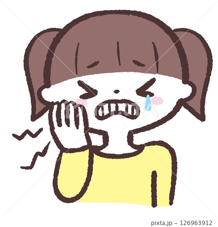 歯が痛い女の子のイラスト 126963912