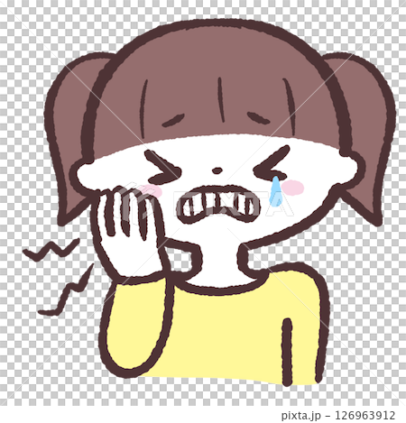 歯が痛い女の子のイラスト 126963912