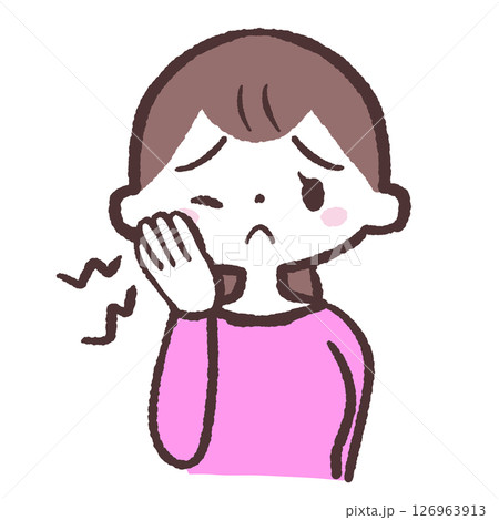 歯が痛い女性のイラスト 126963913