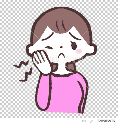 歯が痛い女性のイラスト 126963913