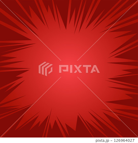 Comic book pop art strip radial on red background. 126964027