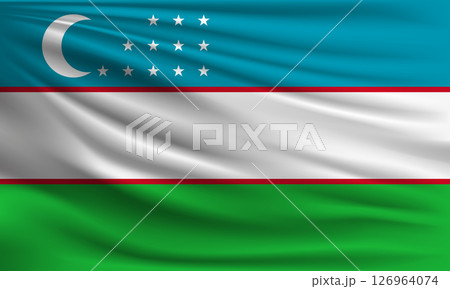Vector flag of Uzbekistan Vector flag of Uzbekistan 126964074
