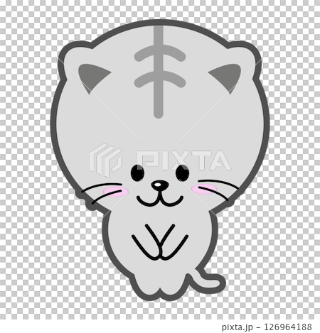鞠躬貓（灰色A紋） 126964188