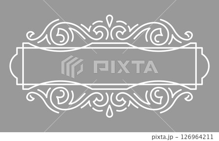 Line curl frame. Modern decorative linear background. Line curl frame. Modern decorative linear background. 126964211