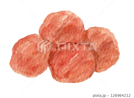 白梅干しの手描き水彩イラスト 126964212