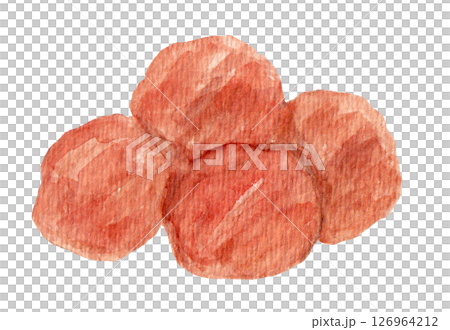 白梅干しの手描き水彩イラスト 126964212