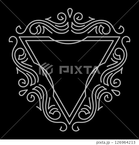 Line curl frame. Modern decorative linear background. 126964213