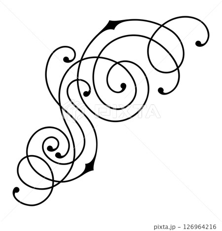 Line curl element. Modern decorative linear vignette. 126964216