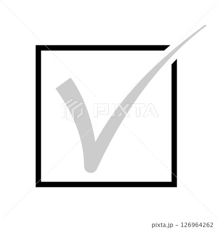 グレーのレ点　チェックマーク　未完了状態 126964262