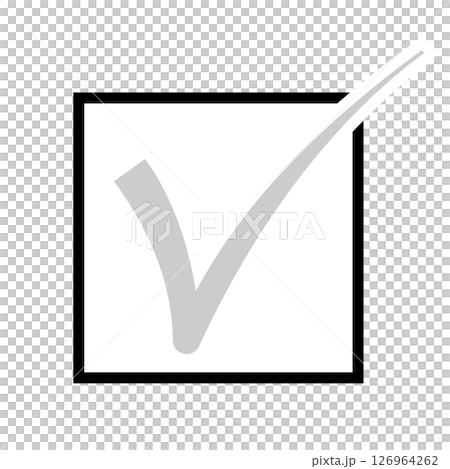 グレーのレ点　チェックマーク　未完了状態 126964262