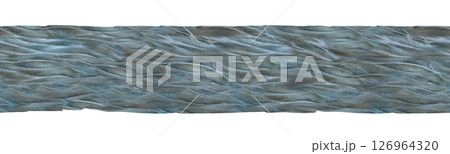 Seamless horizontal pattern with underwater textured sand dunes isolated on white background. Watercolor border for sea backgrounds, ribbon, game design, animation, scrapbook, ocean digital content 126964320