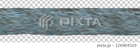 Seamless horizontal pattern with underwater textured sand dunes isolated on white background. Watercolor border for sea backgrounds, ribbon, game design, animation, scrapbook, ocean digital content 126964320