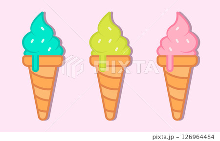 Set of many ice creams of different kinds. Set of many ice creams of different kinds. 126964484