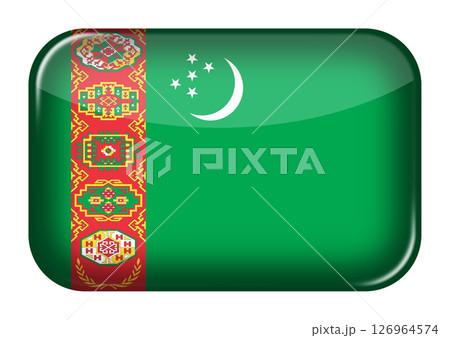 Turkmenistan web icon rectangle button Turkmenistan web icon rectangle button 126964574