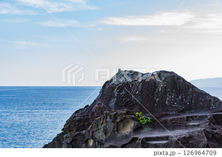 鬼が城の岩と穏やかな海景 126964709